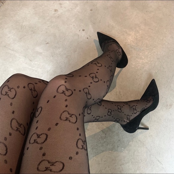 NWT Sheer Printed Nylons/Tights, like Gucci - Picture 1 of 4
